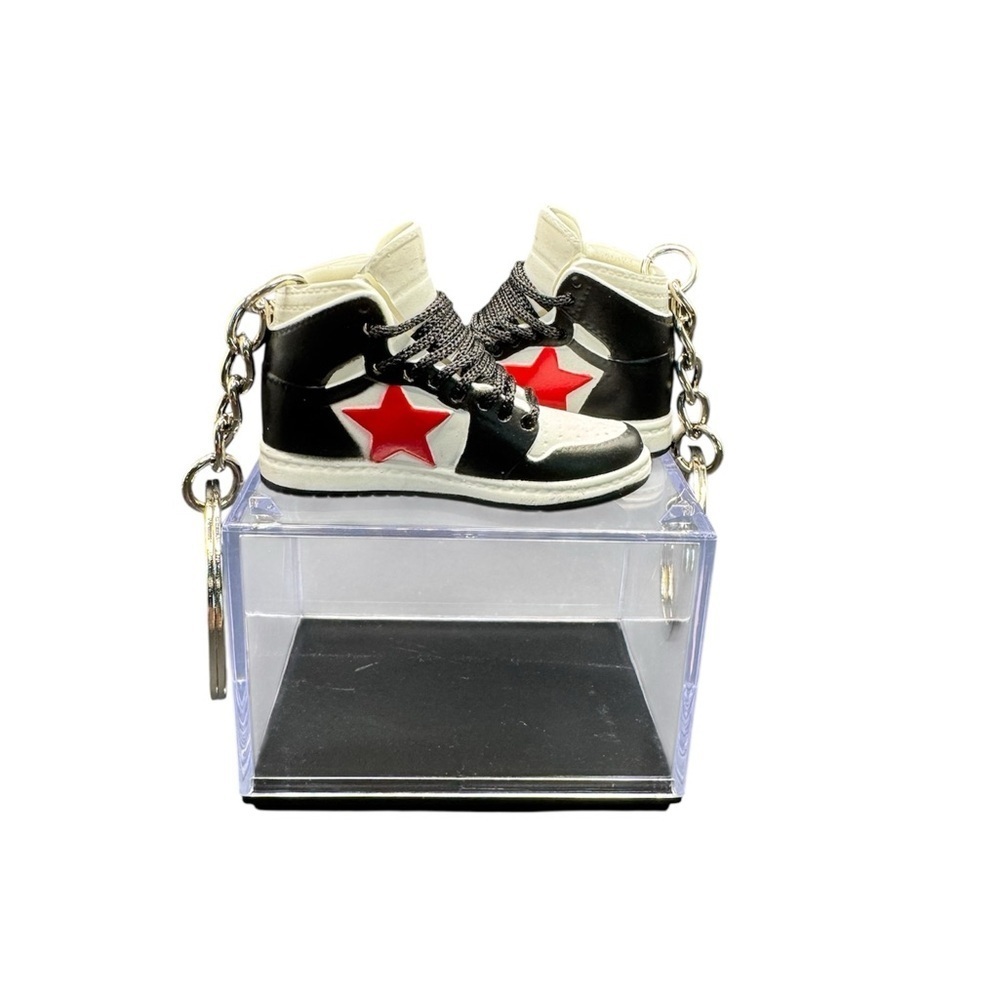NWT Black and White Sneaker Keychains with Case- Will fit Labubus